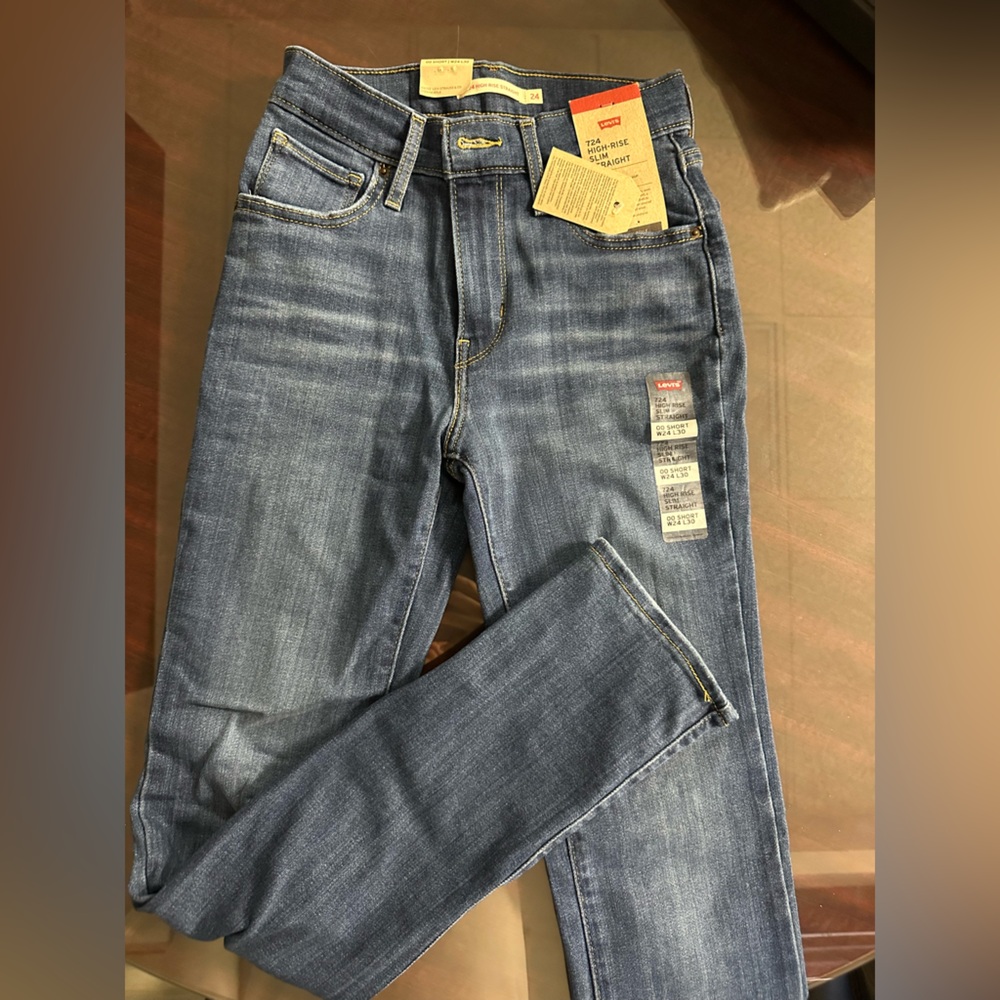 NWT Size 24 Levi's Blue High-Rise Slim Straight Jeans
